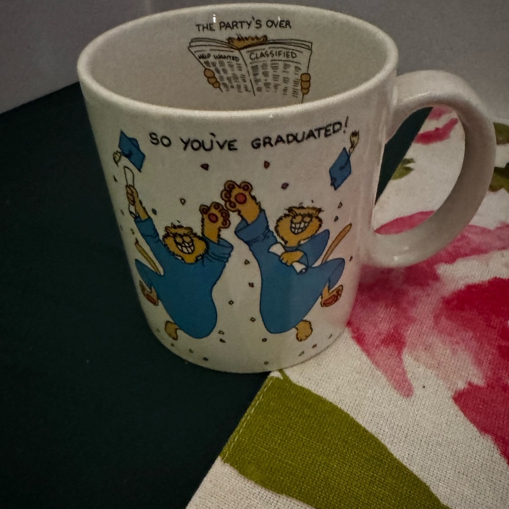 Russ Coffee Vintage Mug  “So You've Graduated, The Party's Over” Graduation